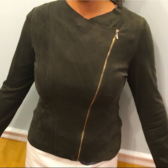 Promod Asymmetrical Zip Suede Jacket - Picture 1 of 4